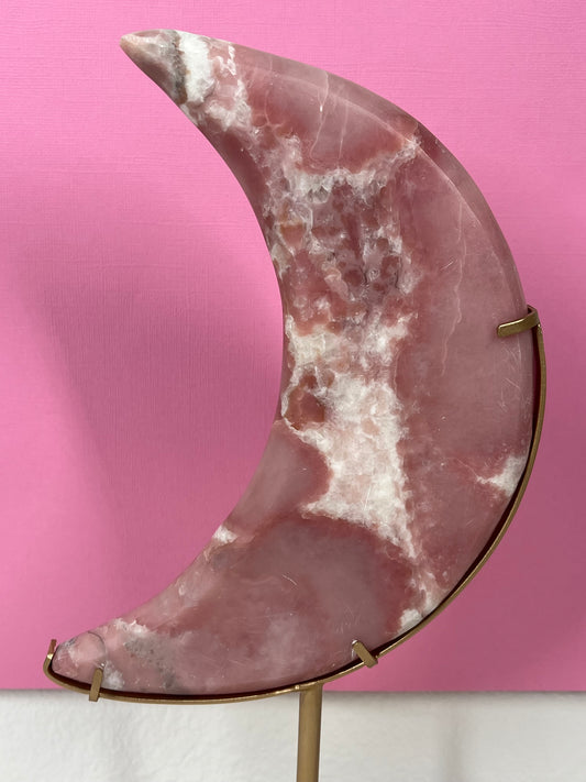 Large Pink Opal Moon